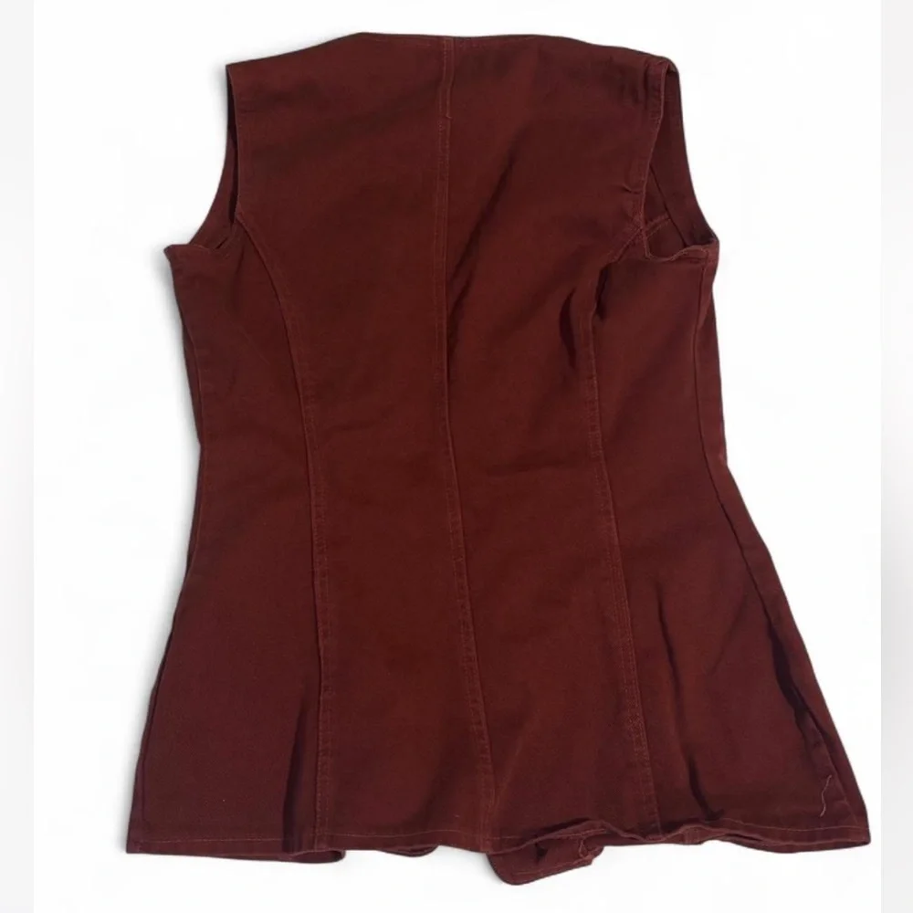 Rust Red Button-Up Vest - Picture 8 of 8